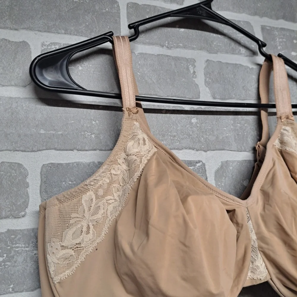 Olga by Warners Cloud 9 Underwire Unlined‎ Minimizer Bra Nude 40DD  G18961A